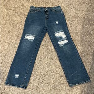 Fashion Nova Women's Relaxed Distressed Denim Jeans